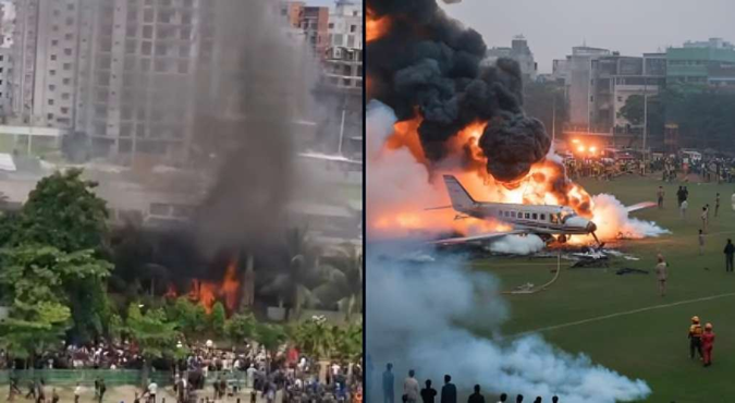 Video cảnh tượng hỗn loạn khi máy bay rơi xuống trường học ở Bangladesh