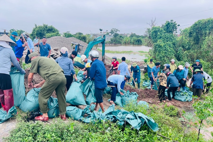 Không có sự cố vỡ đê tại Hưng Yên, chỉ là tràn bờ bao kênh dẫn