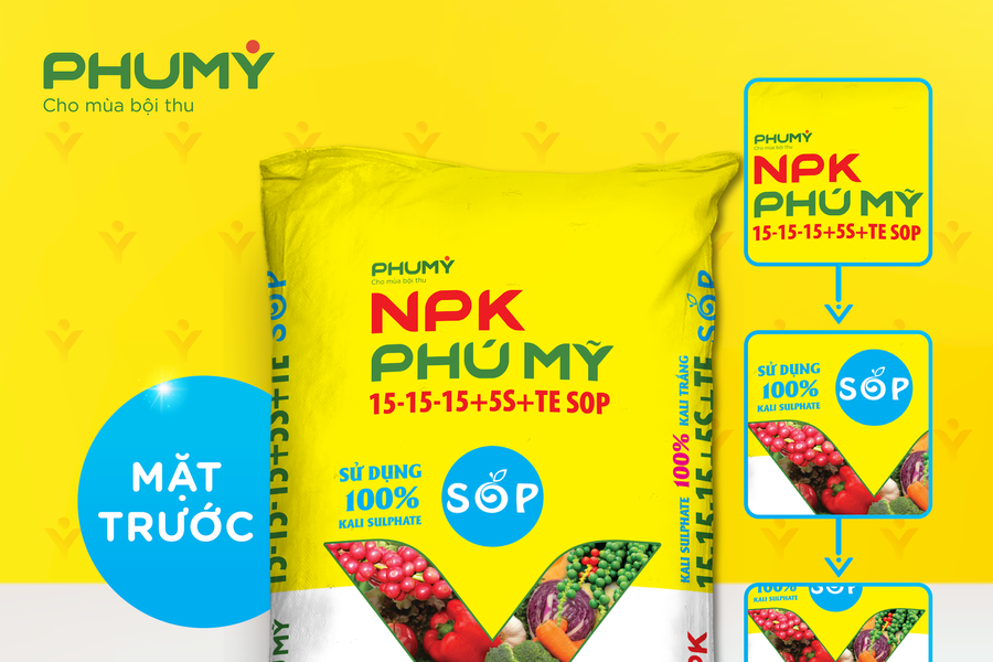 Phân bón Phú Mỹ chính thức ra mắt sản phẩm mới NPK Phú Mỹ 15-15-15+5S+TE SOP sử dụng 100% Kali Sulphate