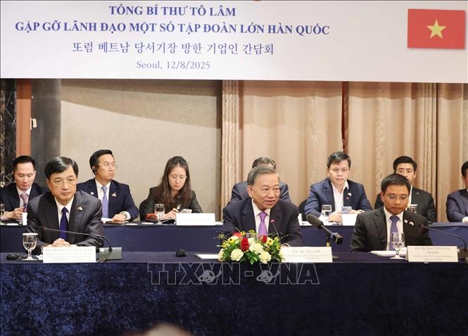 Tổng Bí thư Tô Lâm gặp gỡ lãnh đạo một số tập đoàn lớn của Hàn Quốc