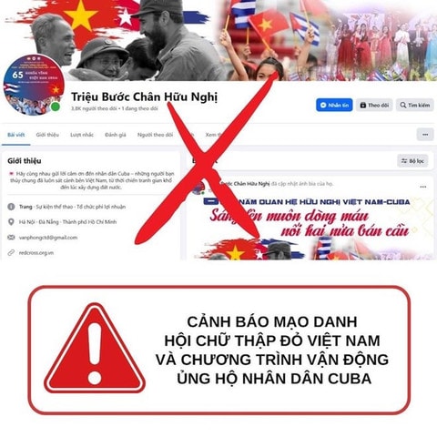 Cảnh báo trang Facebook giả mạo chương trình ủng hộ Cuba