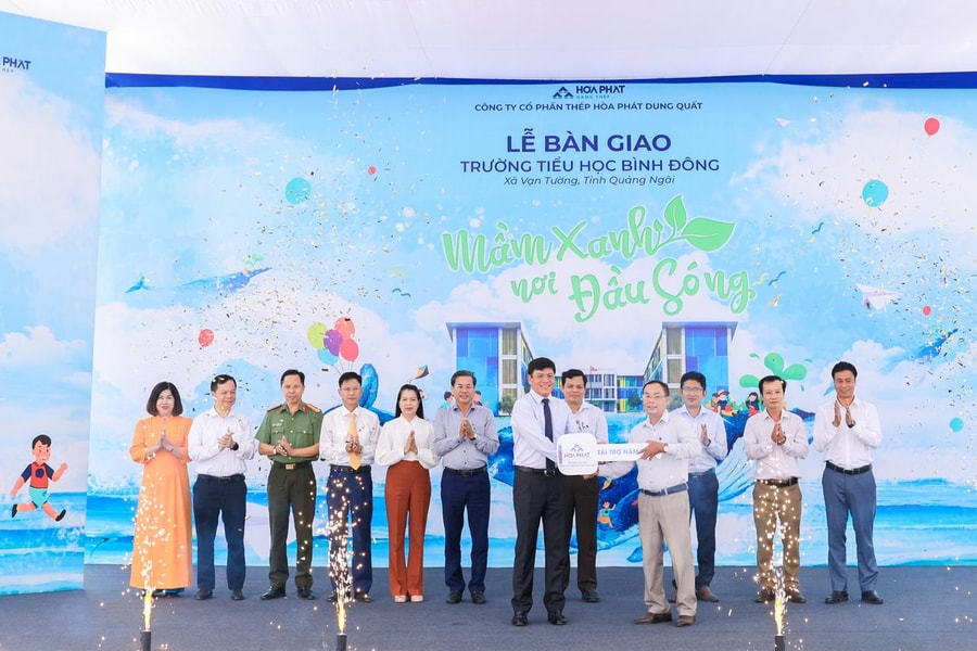 Hòa Phát bàn giao ngôi trường trị giá 42 tỷ đồng cho tỉnh Quảng Ngãi