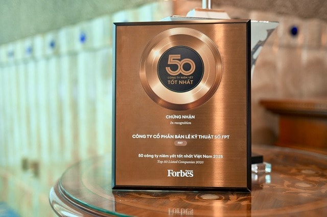 FPT Retail (FRT) lần thứ hai vào Top 50 công ty niêm yết tốt nhất Việt Nam của Forbes, Long Châu tiếp tục là động lực tăng trưởng