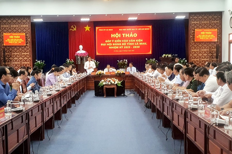 Cà Mau tổ chức hội thảo góp ý kiến vào Văn kiện Đại hội Đảng bộ tỉnh, nhiệm kỳ 2025-2030