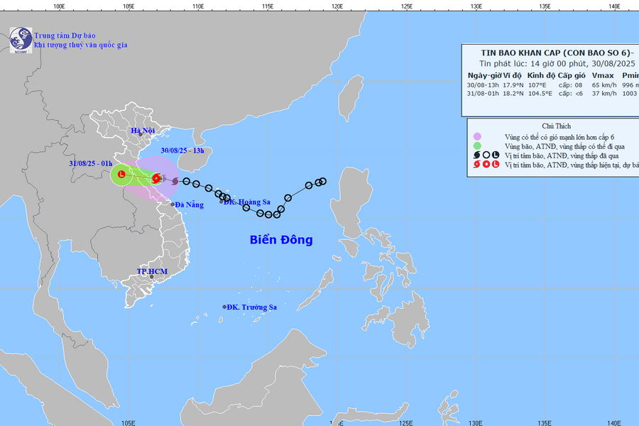 Ứng phó bão số 6: Đề phòng xảy ra giông lốc, sét có thể gây thiệt hại trước khi bão ảnh hưởng trực tiếp