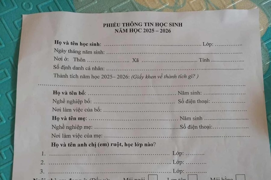 Phiếu thông tin học sinh gây tranh luận: Cần thiết hay đi quá giới hạn?