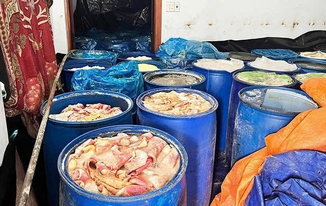 Gia Lai: Phát hiện khu chứa da, mỡ lợn bốc mùi hôi thối dùng để chế biến lạp xưởng