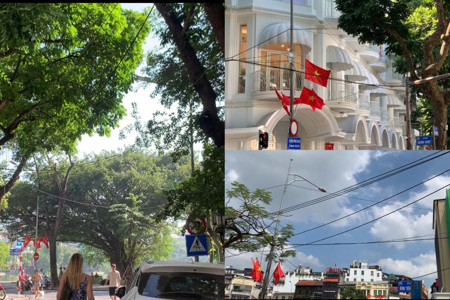 Người dân lo lắng với 'tổ nhện dây' trên phố đi bộ Hồ Gươm