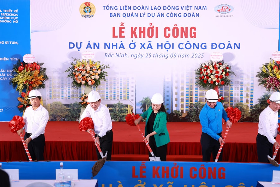 Bắc Ninh: Khởi công dự án nhà ở xã hội công đoàn chào mừng Đại hội Đảng bộ tỉnh