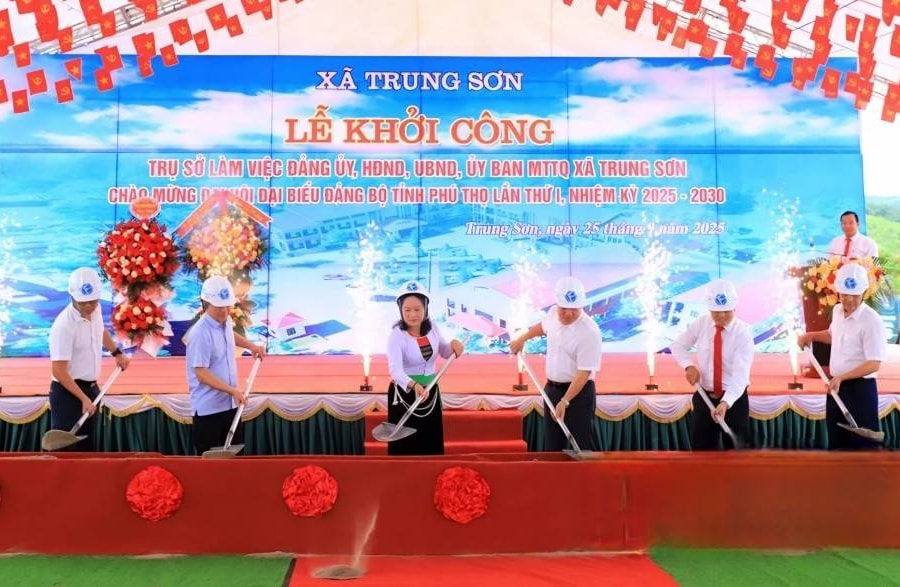 Phú Thọ: Khởi công xây dựng trụ sở xã Trung Sơn do sạt lở nghiêm trọng