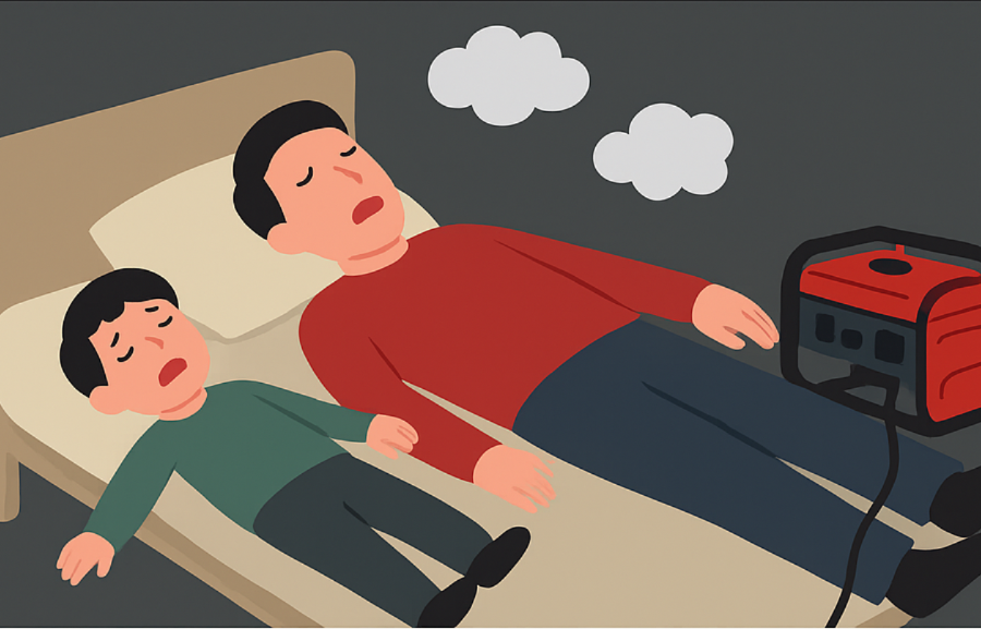 Cảnh báo nguy cơ tử vong do ngạt khí CO khi dùng máy phát điện trong nhà