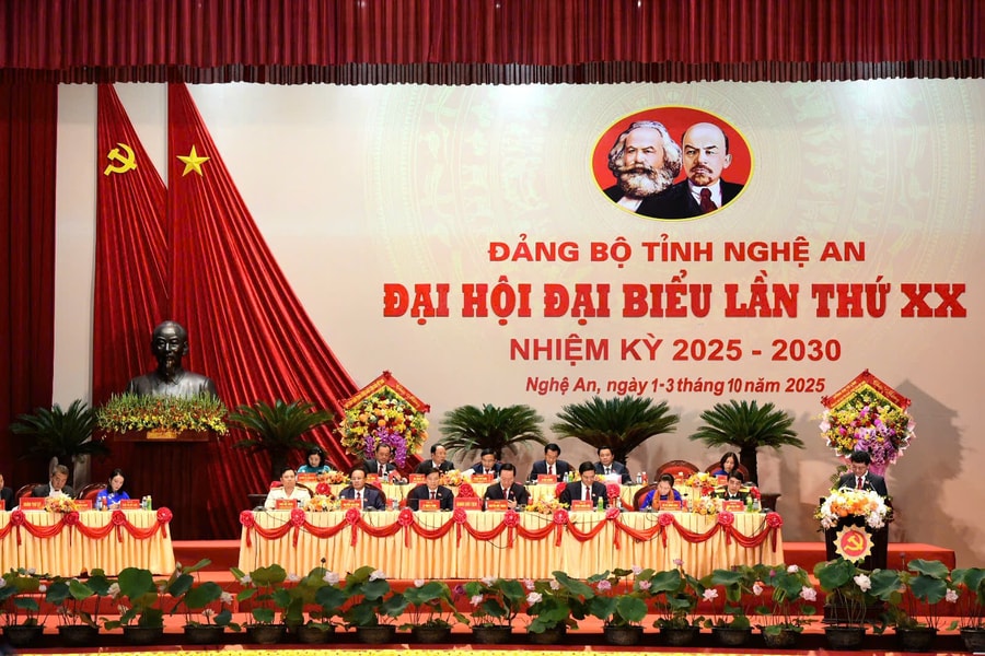 Khai mạc Đại hội đại biểu Đảng bộ tỉnh Nghệ An lần thứ XX, nhiệm kỳ 2025 - 2030