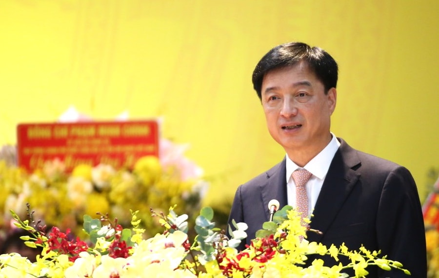 Chủ nhiệm Ủy ban Kiểm tra Trung ương Nguyễn Duy Ngọc phát biểu chỉ đạo tại Đại hội Đảng bộ tỉnh Hưng Yên