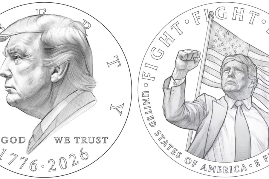 Mỹ sẽ đúc đồng xu 1 đô la hình ông Trump