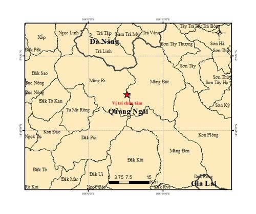 Động đất liên tiếp tại Quảng Ngãi