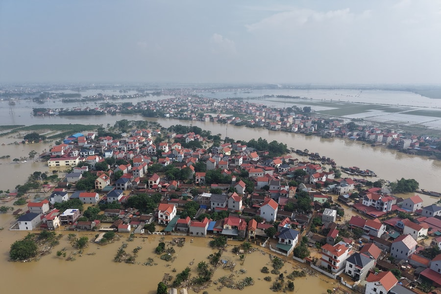 Bắc Ninh: Nước sông Cầu xuống chậm, nhiều khu dân cư vẫn ngập sâu