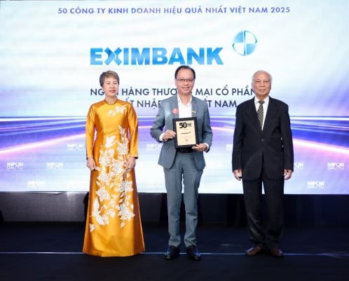 Eximbank được vinh danh Top 50 Công ty kinh doanh hiệu quả nhất Việt Nam 2025