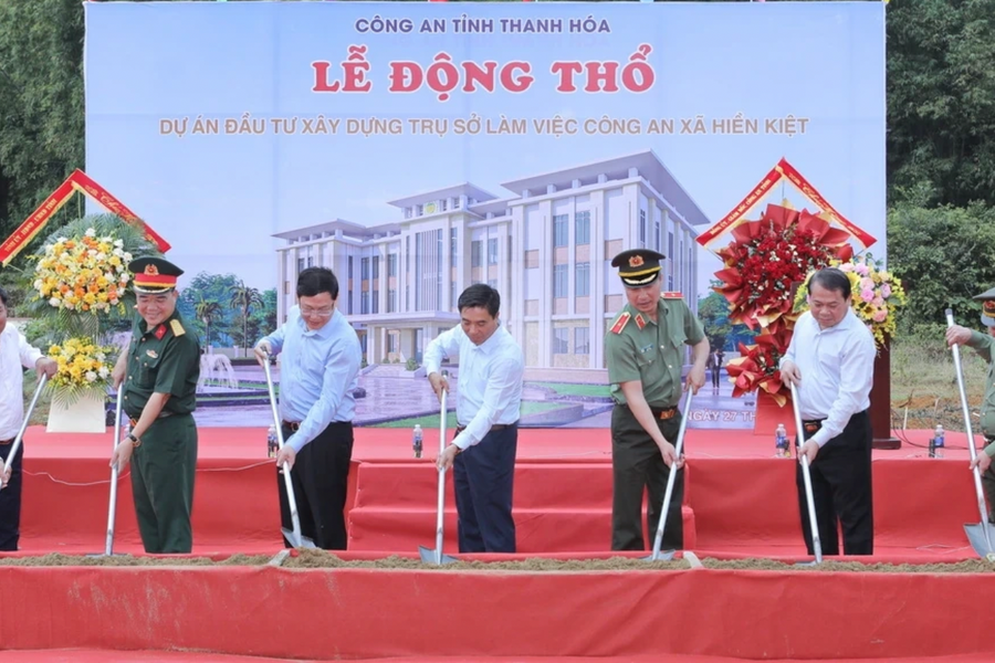 Thanh Hoá: Khởi công trụ sở làm việc Công an xã Hiền Kiệt