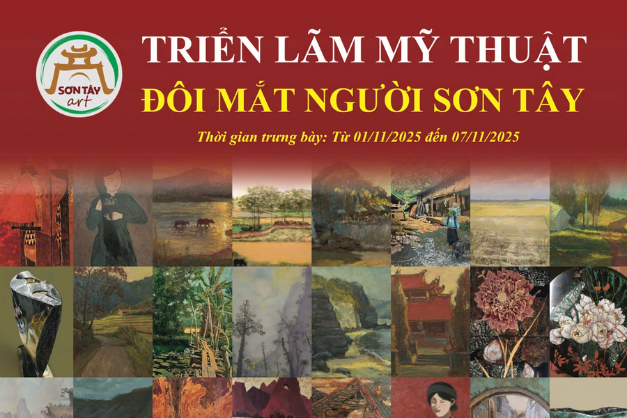 Triển lãm 'Đôi mắt người Sơn Tây': Tình quê trong sắc màu đương đại