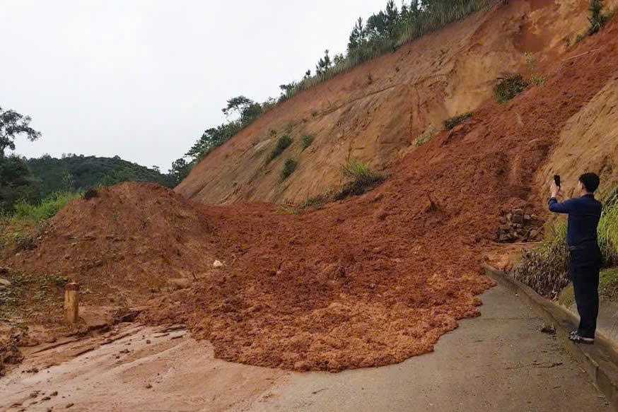 Quảng Ngãi: Xuất hiện vết nứt dài 700m dọc sườn đồi, khẩn cấp di dời các hộ dân dưới chân đồi